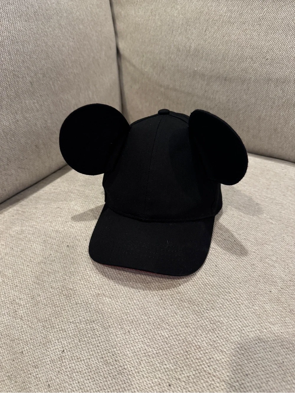 Disney Mickey Mouse 3D Ear Baseball Hat Cap Kids Disney Parks Red & Black